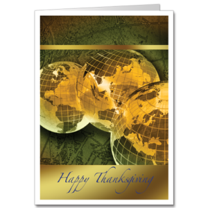 Gilded Corporate Holiday Cards Global Thanks 2709