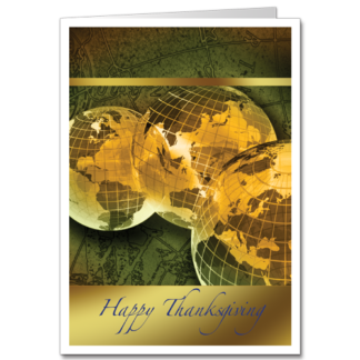 Gilded Corporate Holiday Cards Global Thanks 2709