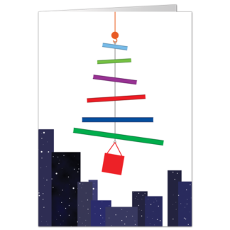 Construction Christmas Cards USW Structural Steel Holiday Lift 3617