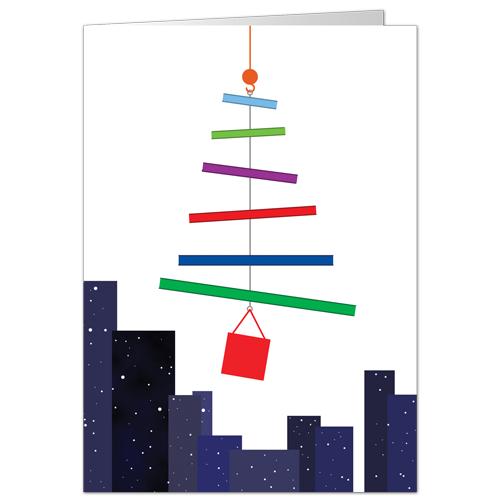 Construction Christmas Cards USW Structural Steel Holiday Lift 3617