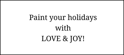 Charity Christmas cards inside greeting text says Paint Your Holidays with Love and Joy