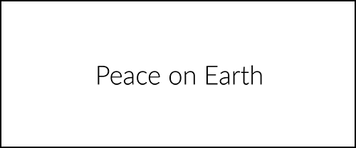 Charity Christmas cards inside greeting text says simply "Peace on Earth"
