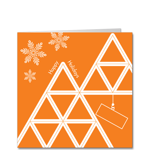 Corporate Holiday Cards Snow Load Orange Square SQU3332