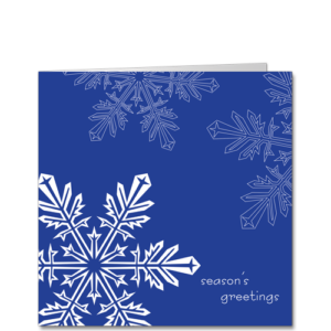 Corporate Holiday Cards Snowflake Detail Blue Square SQU3333