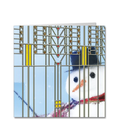 Snowman Corporate Holiday Card Wright you are Square SQU3417