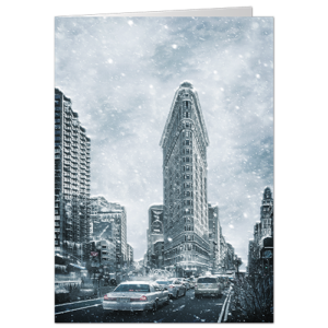 Business Christmas cards depicting the Flatiron building