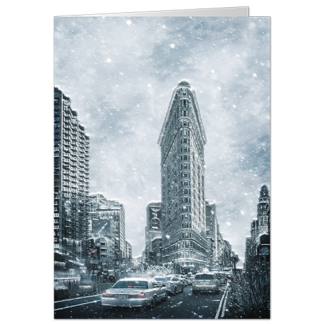 Business Christmas cards depicting the Flatiron building