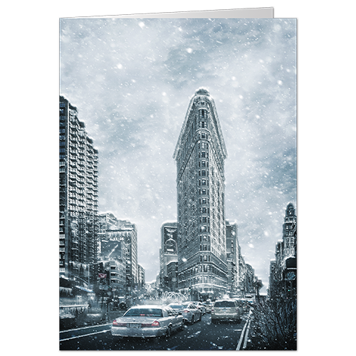 Business Christmas cards depicting the Flatiron building