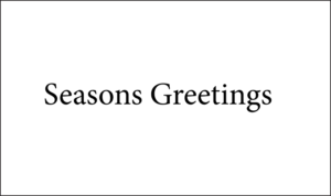 Charity Christmas card Winter Birds inside text reads “Seasons Greetings”