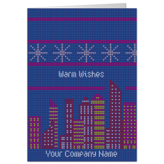 Homespun charm in an architecture holiday card: Warm Wishes 3763