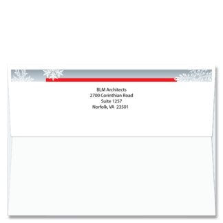 Greeting Card Envelopes with elegant red and grey FlapArt Decoration Included with Return Address Printing