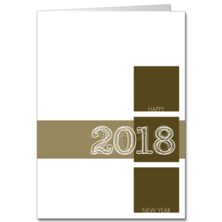 Elegant New Year card Sage Green 2018 Date Blocks 3616