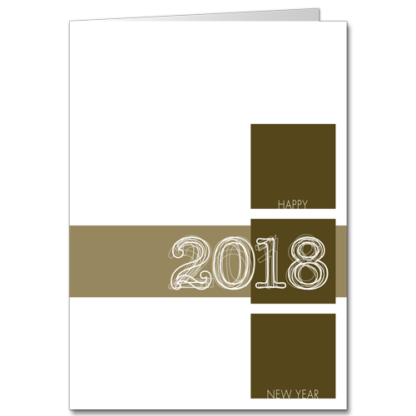 Elegant New Year card Sage Green 2018 Date Blocks 3616