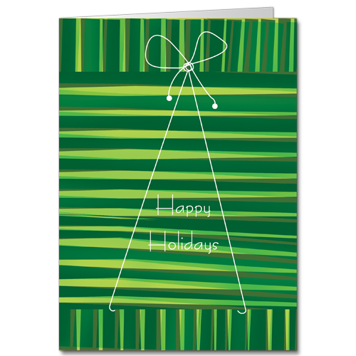 Simply Green! 3302 A sweet motif of stripes in shades of green and just a hint of a little holiday tree.
