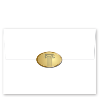 Ionic Column Gold Foil Envelope Seals 2292