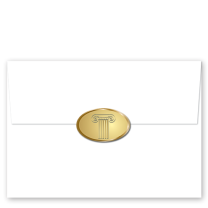 Ionic Column Gold Foil Envelope Seals 2292
