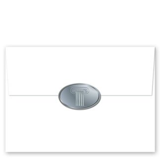 Ionic Column Silver Foil Envelope Seals 2293