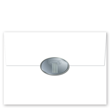 Ionic Column Silver Foil Envelope Seals 2293
