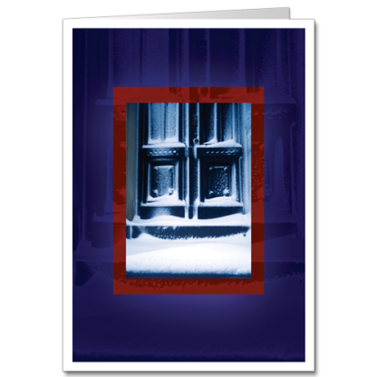 Architecture Holiday Card City Drift displays snow drifting into a coffered doorway