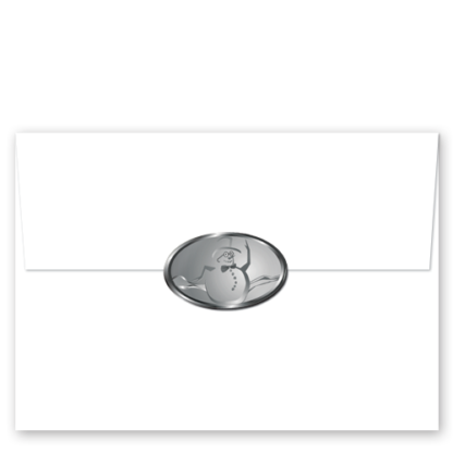 Corbu Snowman Silver Foil Envelope Seals 3291