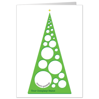 Architectural Christmas Card Tree Template 3814 A handy little green protractor stands in for a Christmas tree.