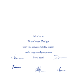 image of printed signatures in same color as greeting