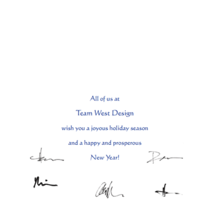signature printing on holiday cards in two colors