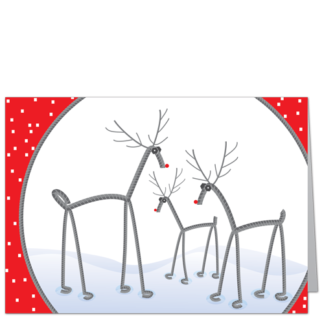 Rebar Christmas Cards Reindeer Reinforcing 3905 a sweet trio of reindeer with a constructive twist, they're made out of rebar!