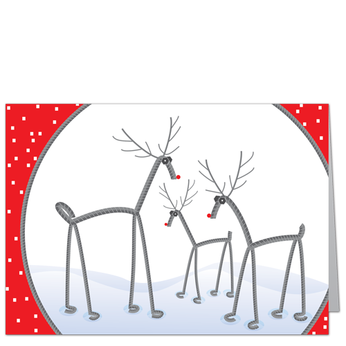 Rebar Christmas Cards Reindeer Reinforcing 3905 a sweet trio of reindeer with a constructive twist, they're made out of rebar!
