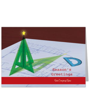 Engineering Christmas Cards Set Square Tree 3913