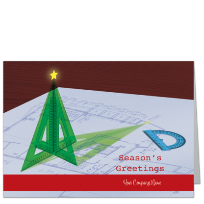 Engineering Christmas Cards Set Square Tree 3913