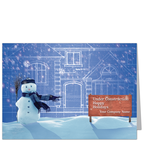 Snow the Man Blueprint Cards 3950 Chubby snowman shows off a blueprint project