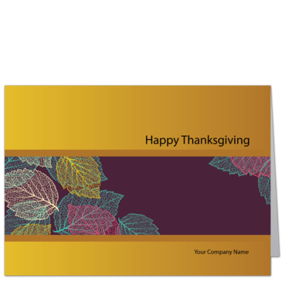 Corporate Thanksgiving Cards Fall Structure 3965 All the lovely colors of Fall in a cheerful Thanksgiving greeting card.