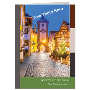 Business Holiday Photo Cards Green Border 3972
