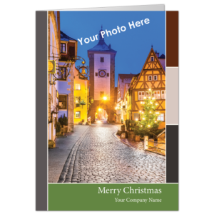 Business Holiday Photo Cards Green Border 3972