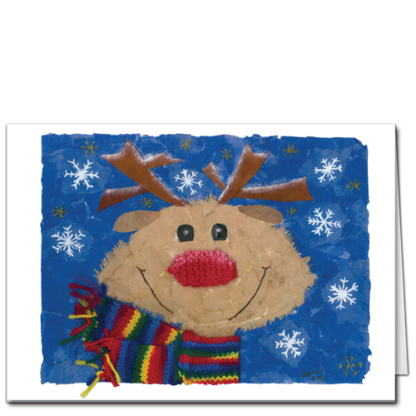 Smiling Reindeer Charity Holiday Card Custom 1940