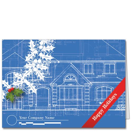 Engineering Blueprint Holiday Card Holiday Elevation 2836
