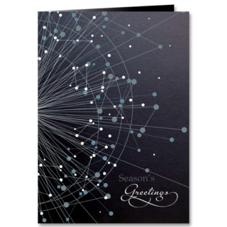 Business Christmas Cards Star Burst Image on Elegant Shimmery Onyx Card Stock