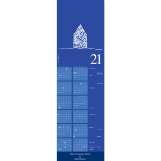 Our playful doodle house design makes a great holiday calendar card for your company and will feature your name front and center all year long.