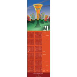 Send your year end greetings with our big city scene calendar card