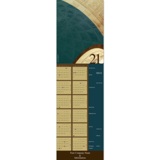Coffered ceiling tiles are featured in these elegant calendar cards for business