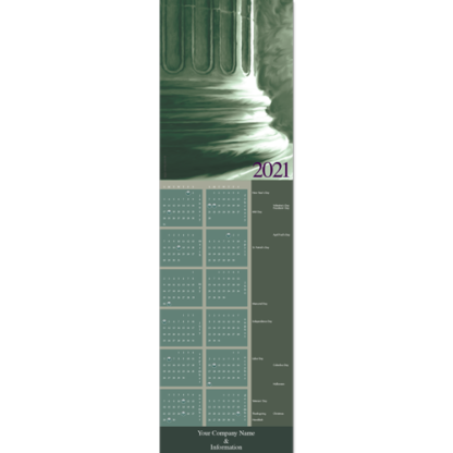Rich, elegant hues of forest and sage greens make this the perfect calendar card for attorneys and lawyers