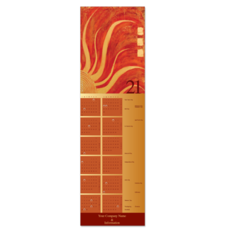 Calendar greeting cards with a stylized image of a warm solar flare