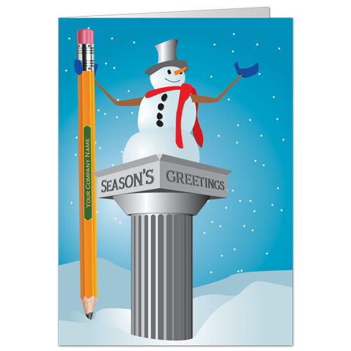 Architect Christmas Card Classical Snowman 4025