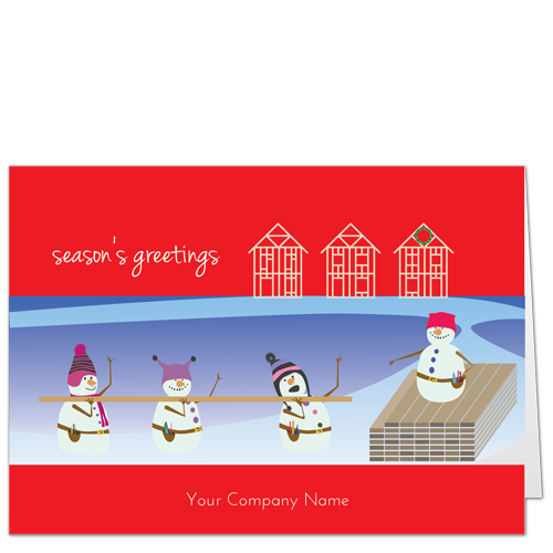 Remodeling Contractor Christmas Cards Hi Ho a Framing We Will Go 4026