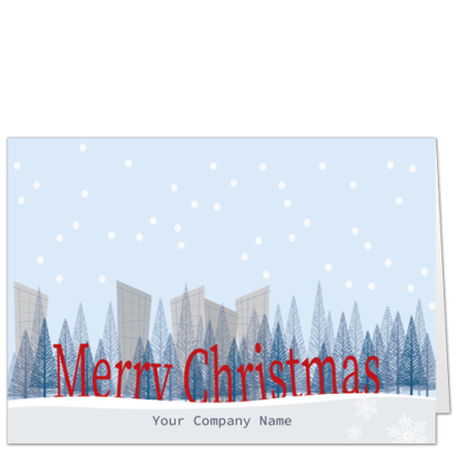 Company Christmas Cards Holiday Vista 4119 A gentle snowfall on a dusty blue background.