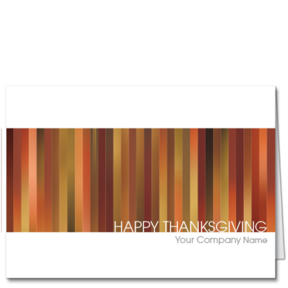 Corporate Thanksgiving Cards Autumn Panels 4127 Abstract expression of Thanksgiving joy in ribbons of glimmering fall colors.