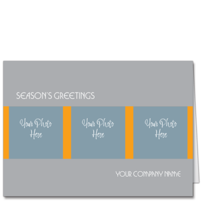 Business Photo Christmas Cards Office Triptych Gray 3085