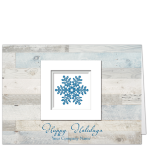 Christmas Cards For Engineers Framing Crystal 4125 A lovingly framed snowflake on a background of weathered wood and your company name.