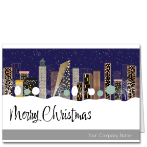 Corporate Christmas Card Holiday Skyline 4204